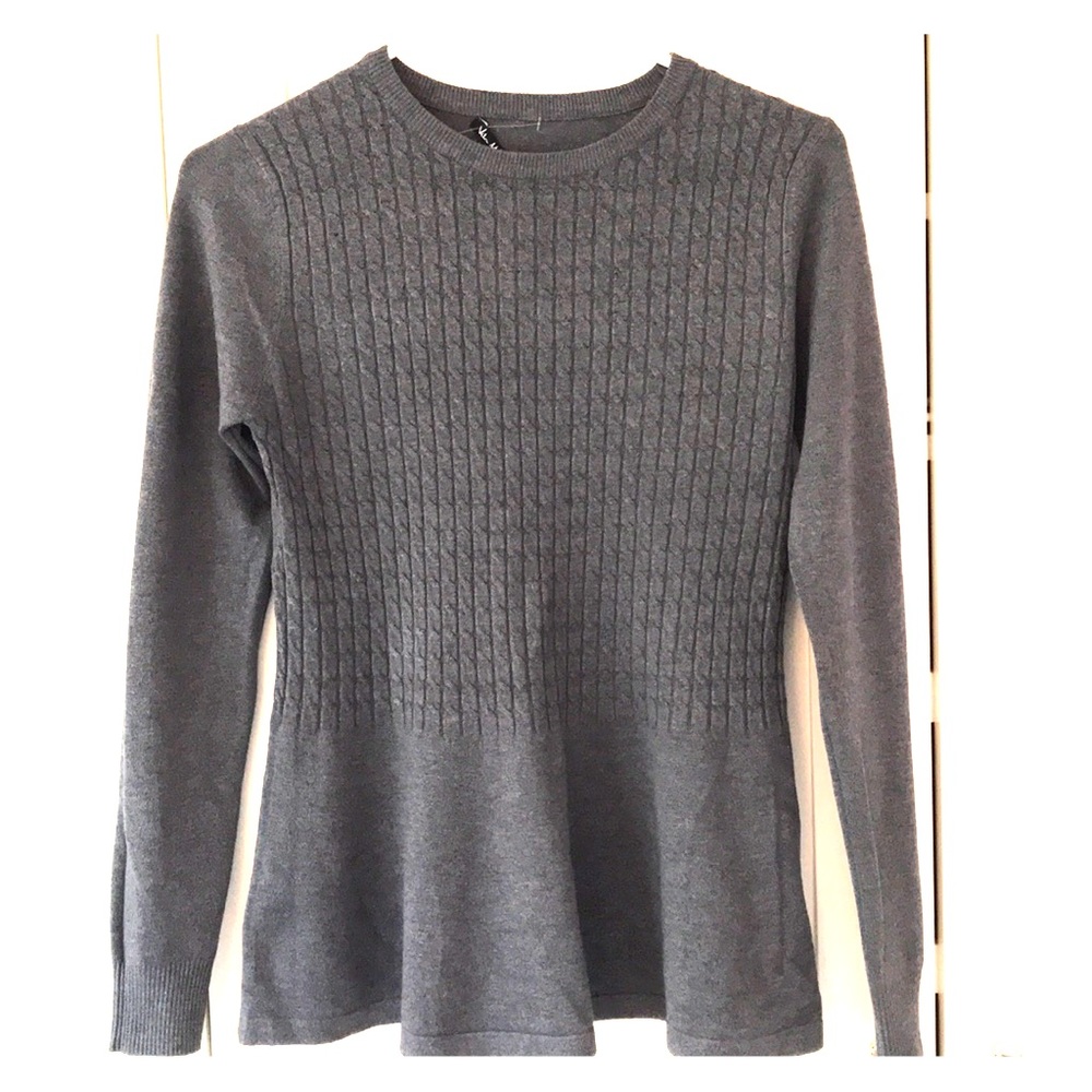 Grey cable knit sweater